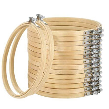 16 Pack 7 inch Mini Bamboo Circle,Embroidery Hoop Cross Stitch Hoop Ring for DIY Art Craft Handy Sewing