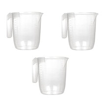 Set of 3 Large 2L Measuring Jugs 2 Litre per Jug with Handle - Ideal Non-Toxic BPA-Free Measuring Scales for Kitchen Food Baking Preparation, Water or