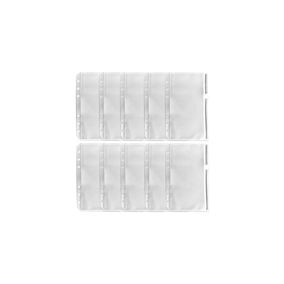 Photos - File Folder / Lever Arch File 10pcs A6 Binder Pockets, A6 Size, 6 Holes Binder Pockets, Waterproof PVC Pouch, Premium Clear Binder Zipper Folders, Waterpr