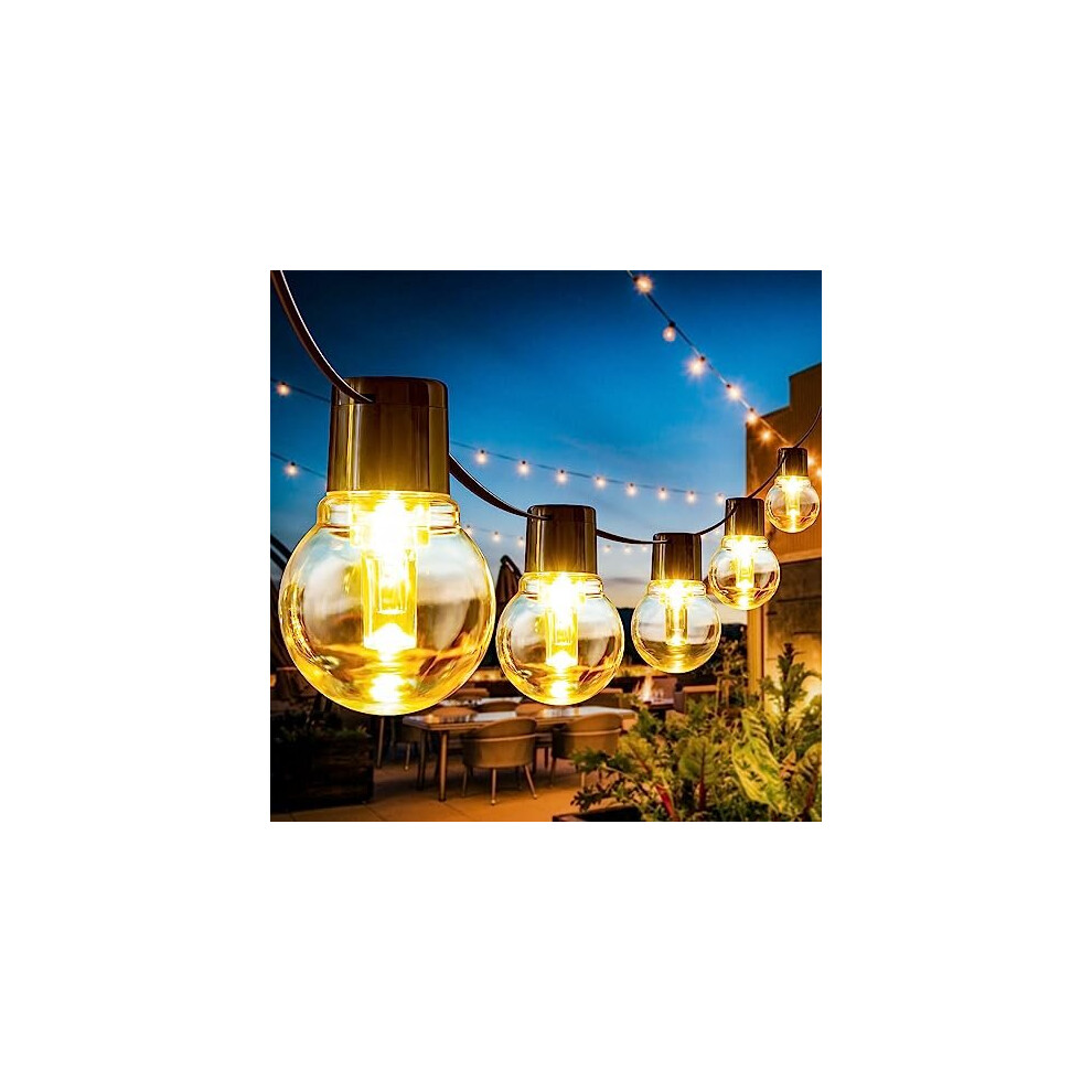 Outdoor Garden String Festoon Lights - 17M / 55.77FT Garden LED Lights Outdoor Lights Mains Powered Waterproof & 25 Shatterproof Outdoor Patio Lights