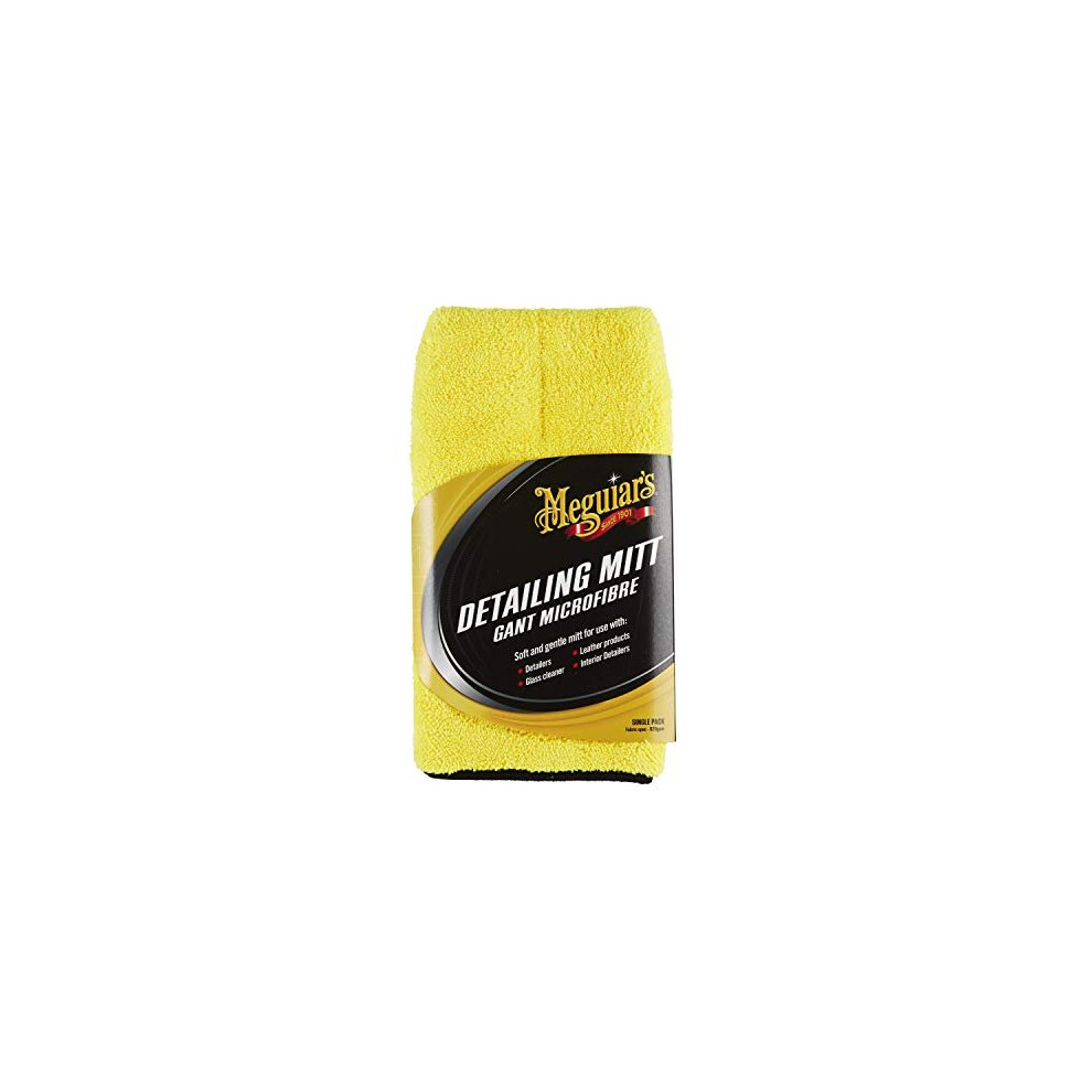 X1804eu Microfibre Detailing Car Cleaning Mitt, Yellow 643690384915