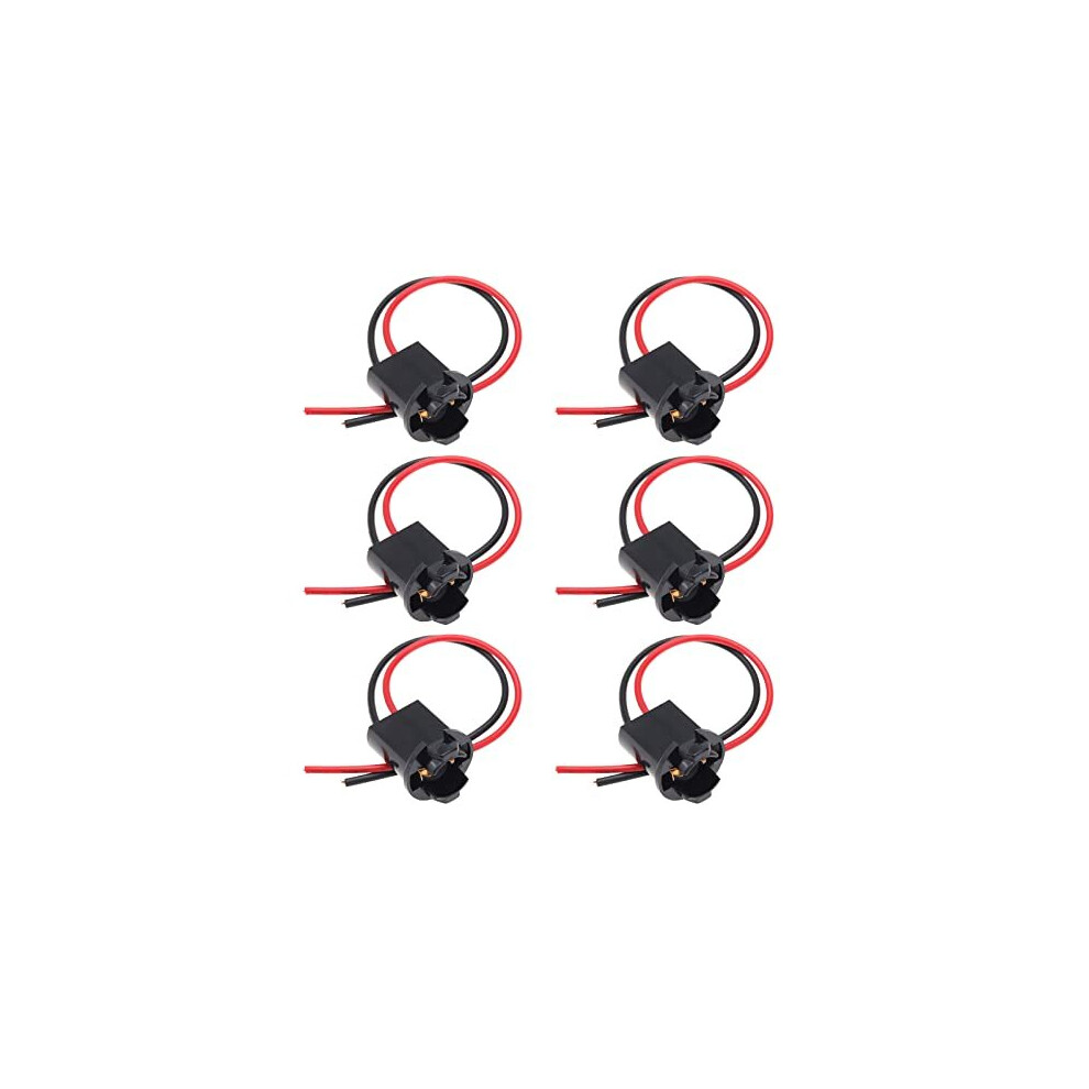 6Pcs Car Bulb Socket Holder T10 W 5 W 147 501 Lamp Holder Connector For Parking S Side S License Plate S Interior Dc 12V Light 4895243544697