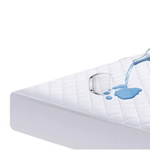 Quilted Waterproof Double Size Extra Deep 40Cm Elastic Skirt Mattress Protector/Topper Cover Anti Allergy and Breathable (Double-40(137x190) Cm)