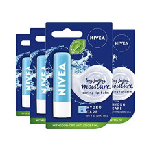 Lip Balm Hydro Care with SPF 15 Pack of 4 (4 x 4.8g), Hydrating Lip Balm with Aloe Vera, Moisturising Lip Care with Natural Oils for 12h Moisture Care