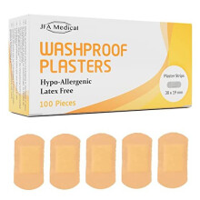 JFA Washproof Small Strip Plasters 19 x 38mm 100 Plasters Per Pack