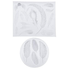 2Pcs Feather Silicone Moulds Retro Feather Silicone Mould with Different Shape Creative Silicone Mould with Feather Pattern DIY Tools for Decoration