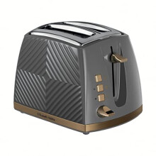 26392 Groove 2 Slice Toaster, Tactile 3D Design Bread Toaster with Frozen, Cancel and Reheat Settings, 850 Watts, Grey