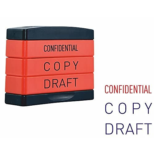 3-in-1 Business Stamp Stack with texts CONFIDENTIAL – COPY – DRAFT, Red ...