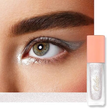 Liquid Glitter Eyeshadow - Metallic Icy White Eyeshadow Shimmer Eyeshadow with Fine Sparkle & Glow, Blendable Sparkly Eyeshadow Eye Make-up, Crease