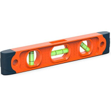 Spirit Level Magnetic 230mm - Small, Unbreakable and Magnetic Torpedo Level with 3 Level Bubbles - Boat Level - Scaffold Level for Builders
