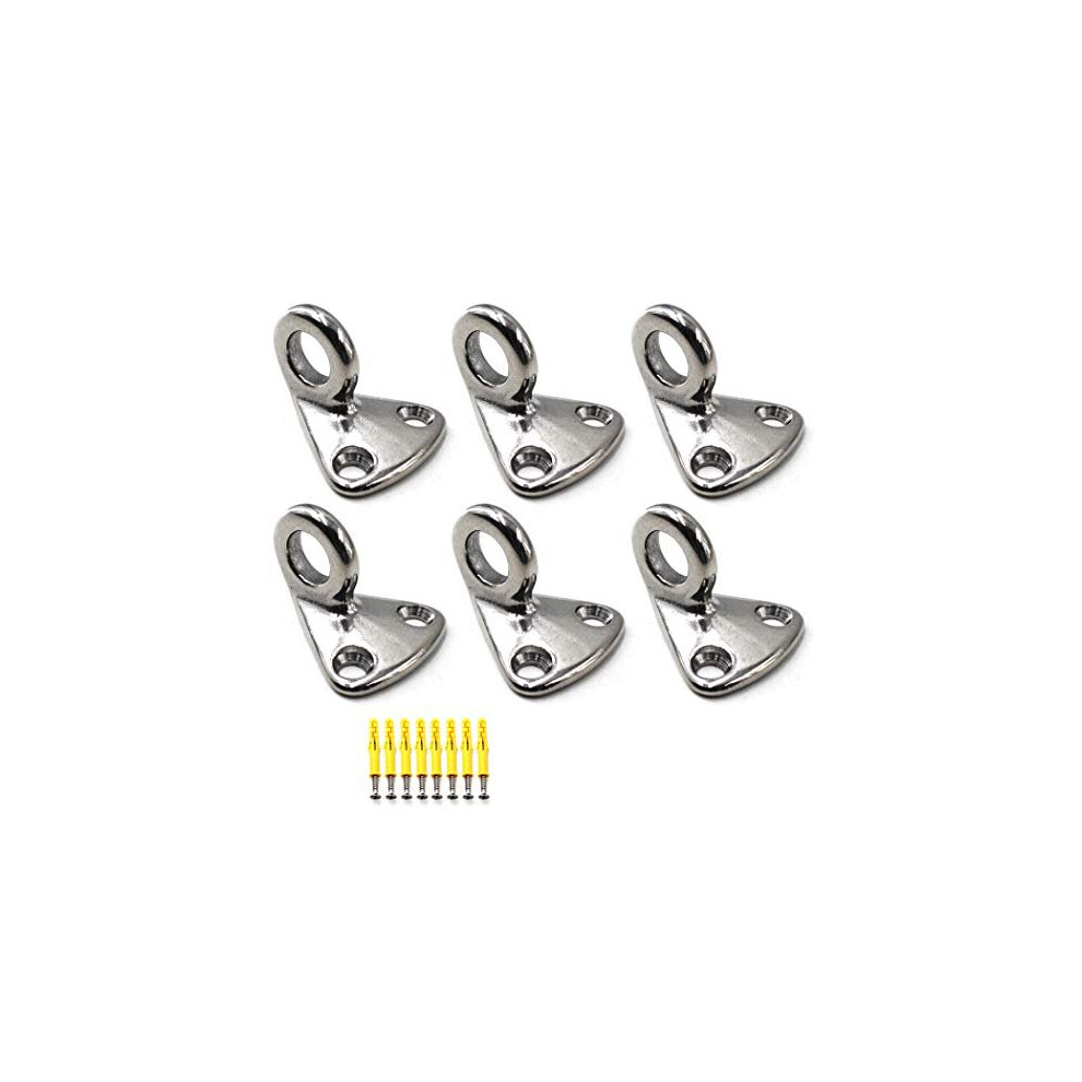 Fending Hook Marine Grade 316 Stainless Steel Pad Eye Fender Hook Boat Ship Hardware Come With Screws (Pack Of 6) 079747415095