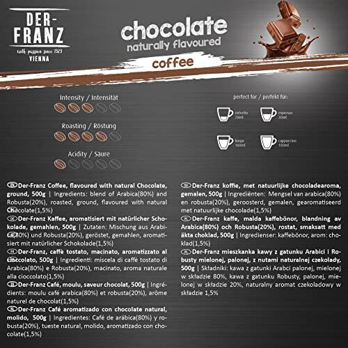 Coffee, Flavoured with Natural Chocolate, Ground, 500 g (2-Pack) 2