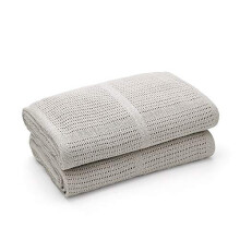 - Twin Pack - 100% Pure Organic Cotton - Extra Soft Cellular Baby Blankets – Swaddle Blanket – Baby Essentials for Newborn – Cot Bed/Pram/Travel
