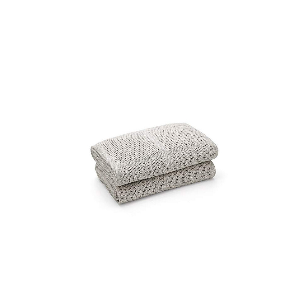 - Twin Pack - 100% Pure Organic Cotton - Extra Soft Cellular Baby Blankets – Swaddle Blanket – Baby Essentials for Newborn – Cot Bed/Pram/Travel