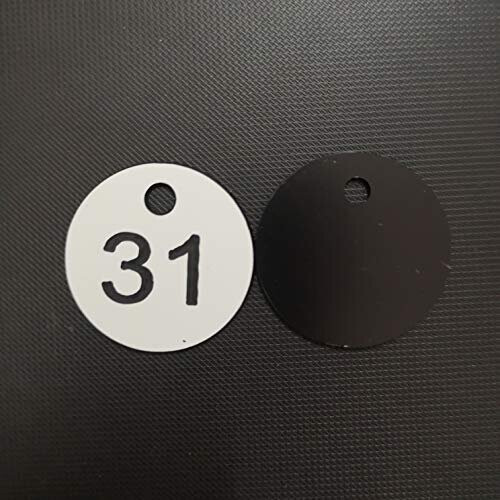 Plastic ID Number Tags Key Tags with Key Rings (1-100, White) 2