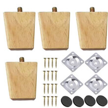 Wooden Furniture Legs 6cm Sofa Replacement Feet Solid Square Wooden Furniture Legs for Dresser, Tables, Couch, Chair, Ottoman, Cabinet etc, with