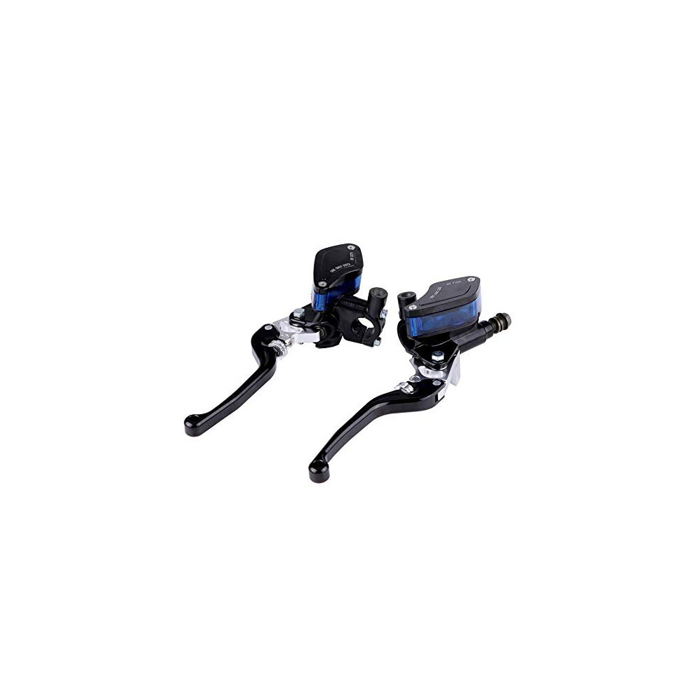Pair Of 22Mm Cnc Motorcycle Hydraulic Brake Pump Clutch Master Cylinder Lever Adjustable(Black) Black 783335284580