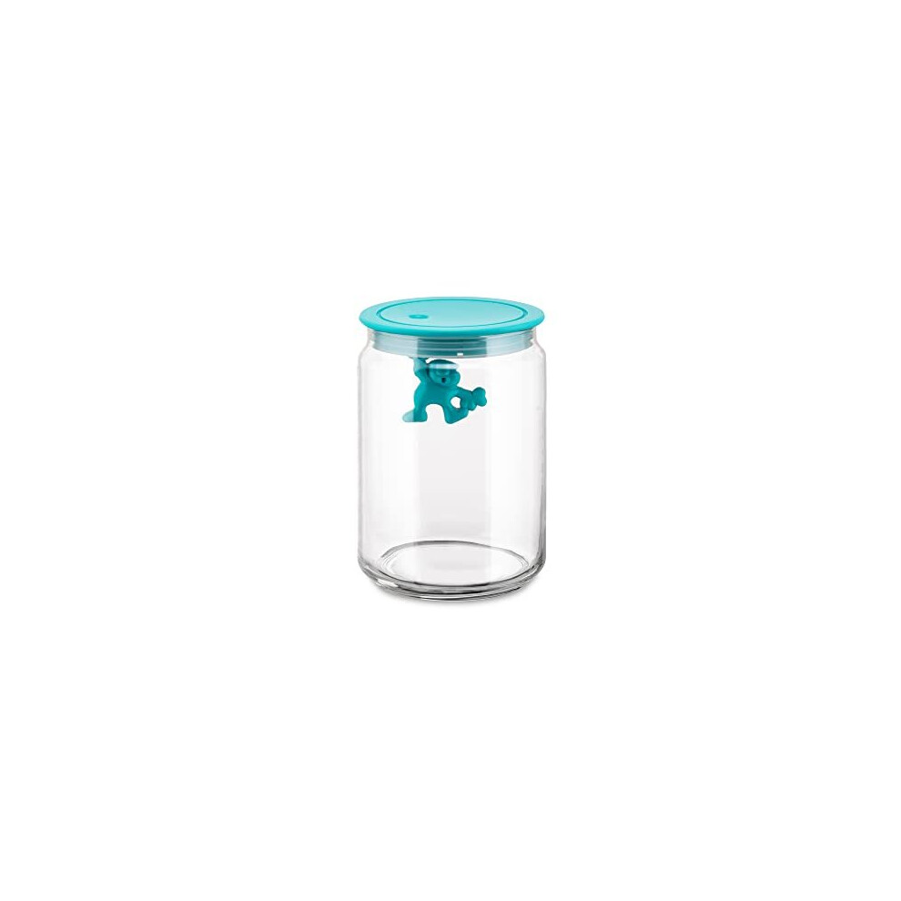 Alessi A Di Gianni Glass Jar, Lid, 90 Cl, (Amdr05 Az) Blue