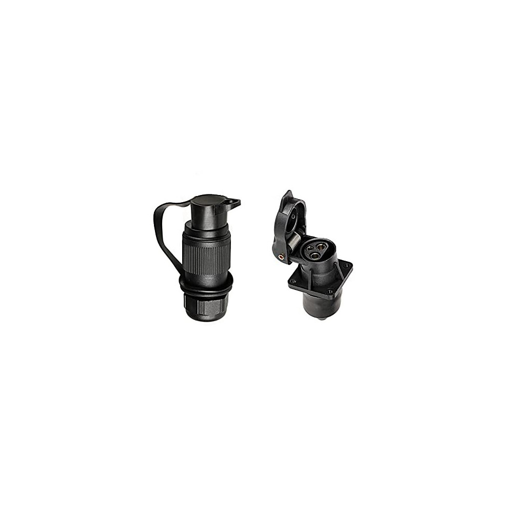 3 Pin Trailer Plug & 3 Pin Trailer Socket, 3 Pin Tractor Plug, 12V Waterproof 3 Pin Trailer Plug Socket Connector, For Truck Rv Cars Boat Caravan 783049899124