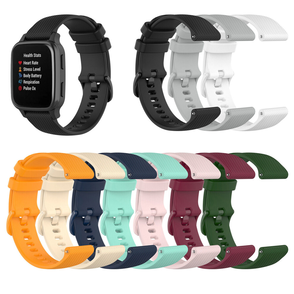 (Black) 20Mm Wristband Bracelet Strap Belt For Garmin Venu Sq Vivomove Forerunner Watch Black