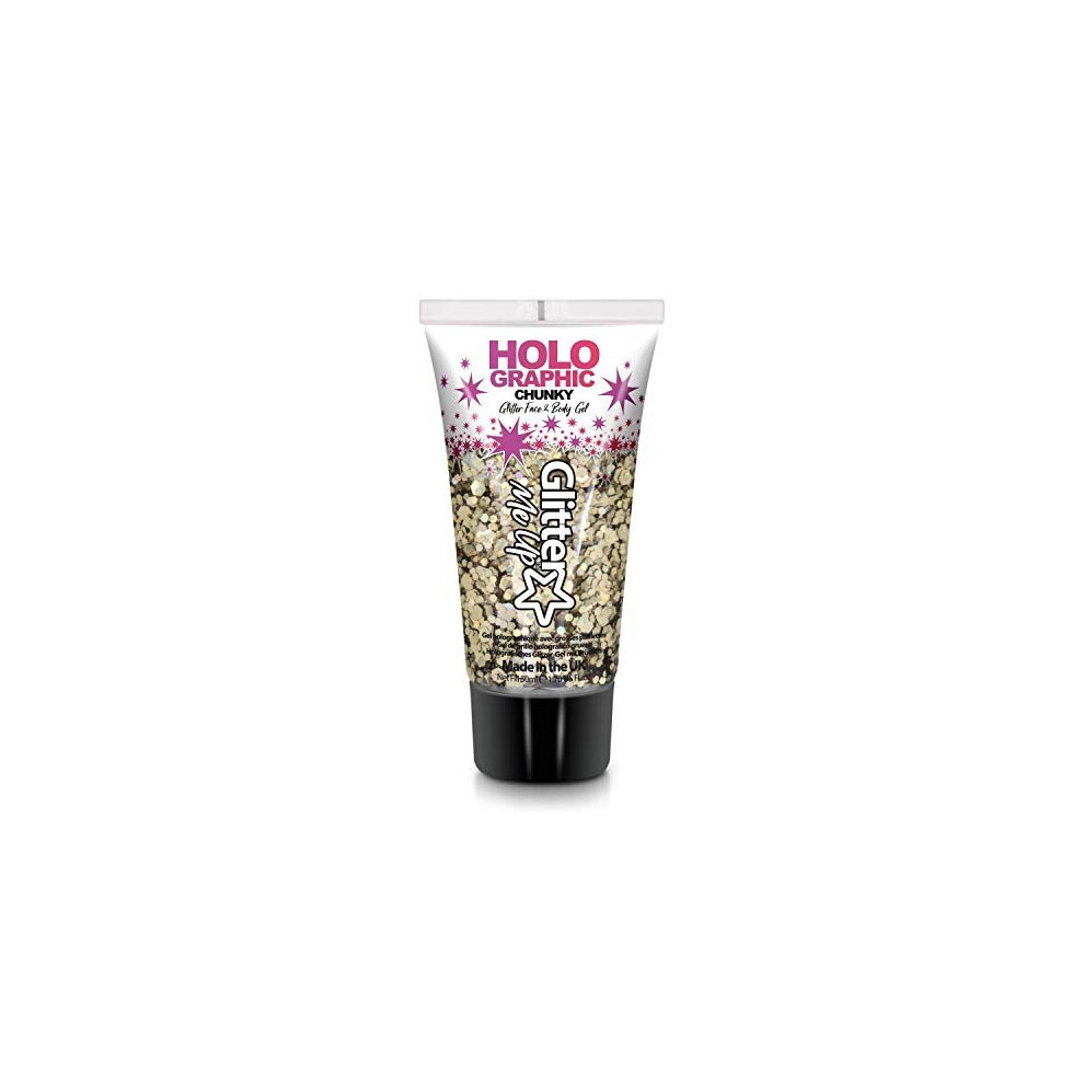 Paintglow Golden Chunky Cosmetic Glitter Gels 50Ml For Face, Body & Hair From (Vegan) ( Girl)