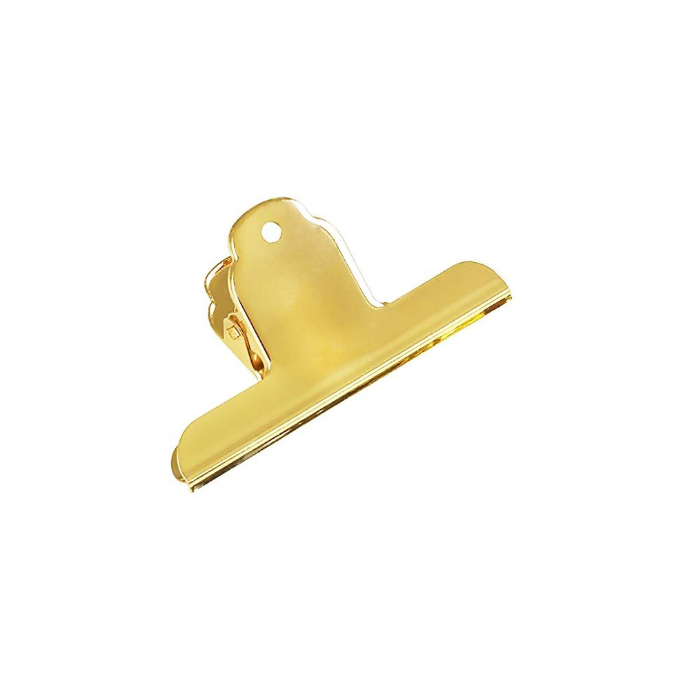 Gold Metal Binder Paper Clips, Coideal 3 Pack Stainless Steel Large Bull Clip for Drawing Board, Pictures Photos File and Home Kitchen Office Supplies