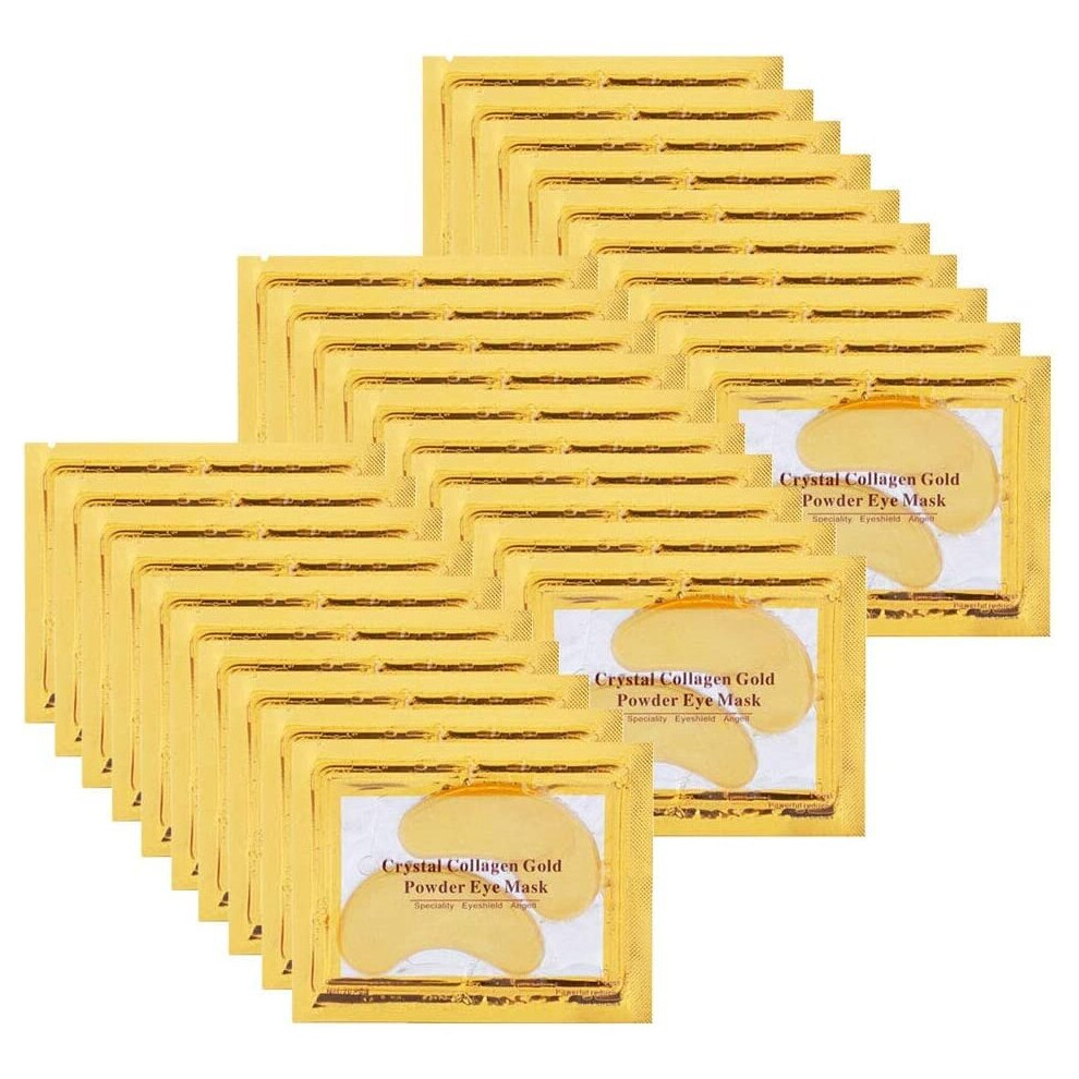 30 Pairs 24K Gold Under Eye Treatment Masks, Natural Gel Collagen Eye Masks, Under Eye Gel Patches for Dark Circles, Anti Wrinkle, Puffy Eyes,