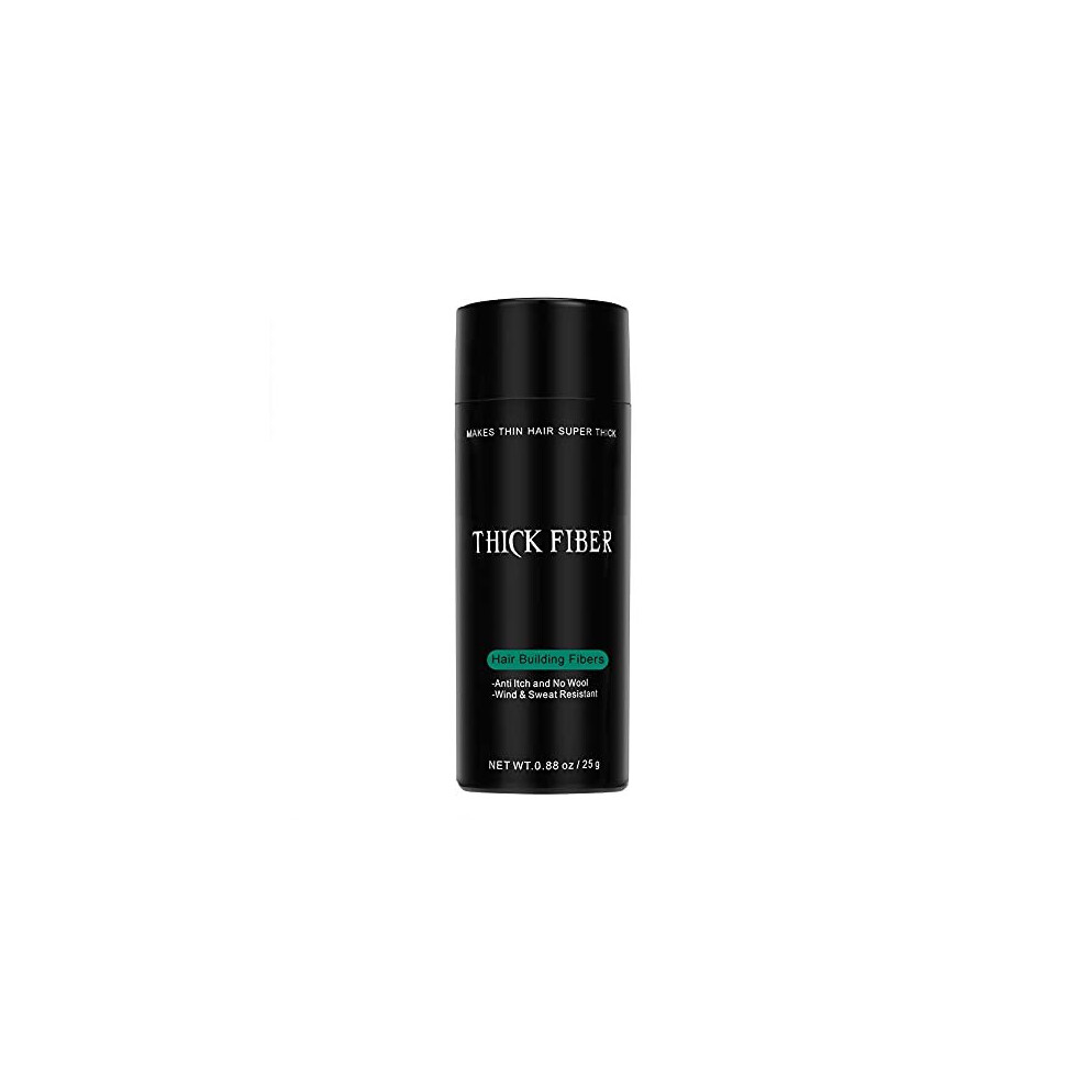 Thick Fiber Hair Fibres (Pack Of 1, Black) | Hair Powder For Thinning Hair 25G Bottle | Makes Thin Hair Look Thicker In Seconds With Hair Loss Concealer For Women