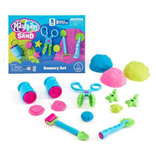 Playfoam Sand Sensory Set, Play Sand Toy with 3 Colours and 5 Tools, Play Sand for Squishing, Mixing & Moulding, Preschoolers Toddlers Classroom,