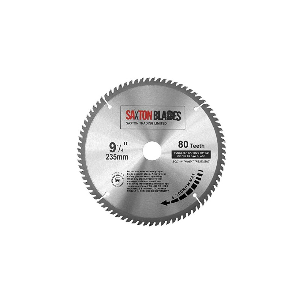 TCT23580T Saxton TCT Circular Wood Saw Blade 235mm x 30mm x bore x 80T for Bosch Makita Dewalt-image-OPC-PC9BQDQ-NEW