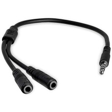 Headset Adapter, Microphone and Headphone Splitter - 3.5mm Male Aux to 3.5mm Female Audio & Mic Combo Jack Y Cable for Laptop / PC (MUYHSMFF)