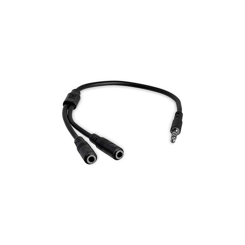 Headset Adapter, Microphone and Headphone Splitter - 3.5mm Male Aux to 3.5mm Female Audio & Mic Combo Jack Y Cable for Laptop / PC (MUYHSMFF)