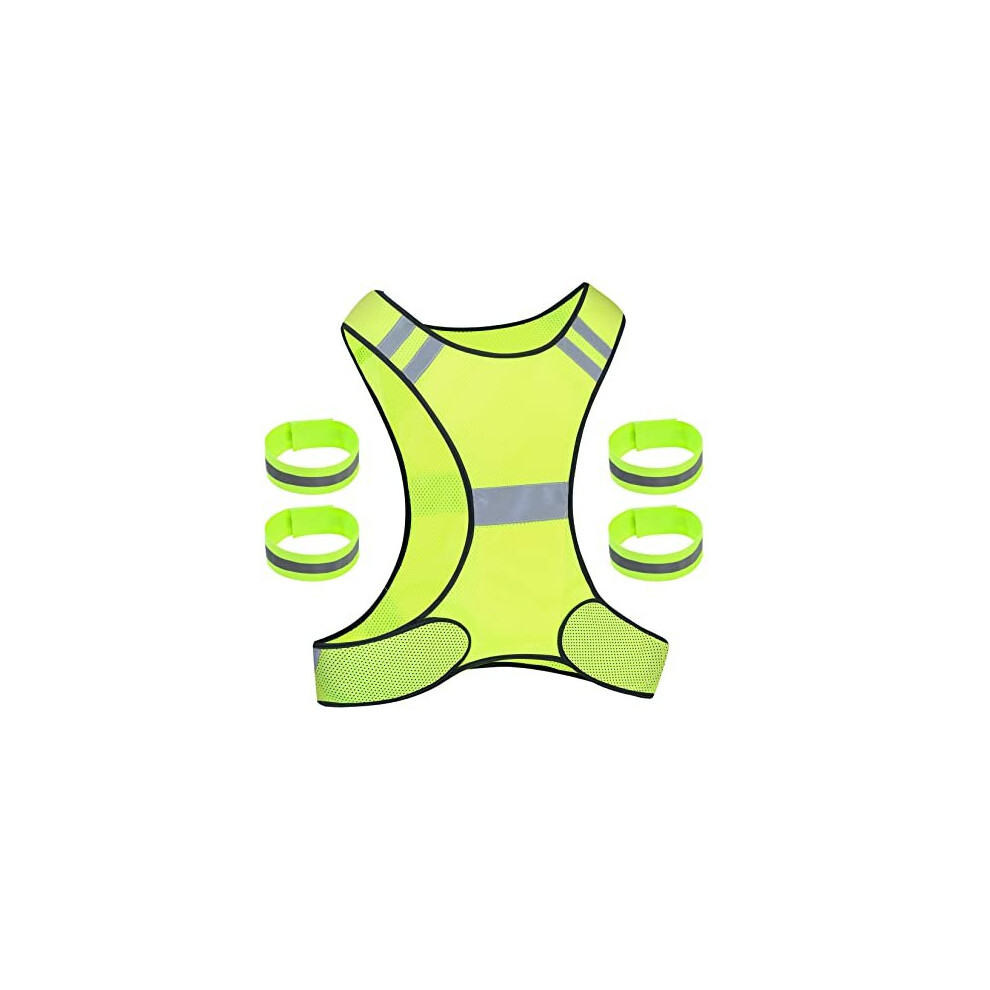 Reflective Safety Vest, High Visibility Reflective Gears, Adjustable Running Cycling Reflective Vest Jacket High Visibility For Outdoor Running 601549478772