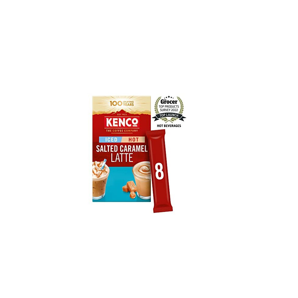 Kenco Iced Hot Salted Caramel Latte Sachets X8 (Pack Of 5, Total 40 Sachets)
