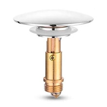 Pop Up Click Clack Brass Sink Stopper - Rustproof Sprung Plug, Fits 2.75in Basin Hole & 1.73in Drain, Easy Install for Kitchen & Bathroom