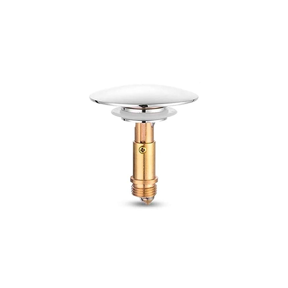 Pop Up Click Clack Sprung Plug Stopper ,Bathroom Basin Sink Drain Plug Stopper ,Waste Push Button Brass Slotted Plug for Washbasin Kitchen Bathroom