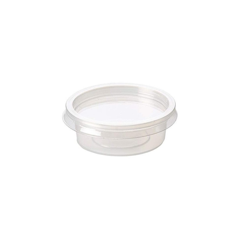 - 50pcs 2oz Clear Round Plastic Takeaway Sauce Pots With Lids - Deli Pots For Dip Ketchup Chutney - Containers For Slime Wax Melts