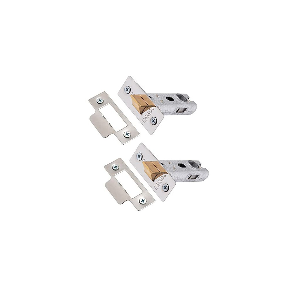 Xfort 2 Sets Of 75Mm Polished Chrome Tubular Latch, Mortice Latch, Door Latch Designed To Be Used With Sprung Lever Door Handles, Fire Rated To 743534889139