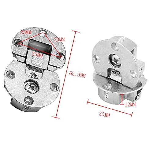 2 Pcs 90 Degree Adjustable Back Flap Hinge 90 Degree Page Turning Axis Adjustable Cabinet Door Hidden Hinge Dedicated Table Drop Hinge for Folding 1