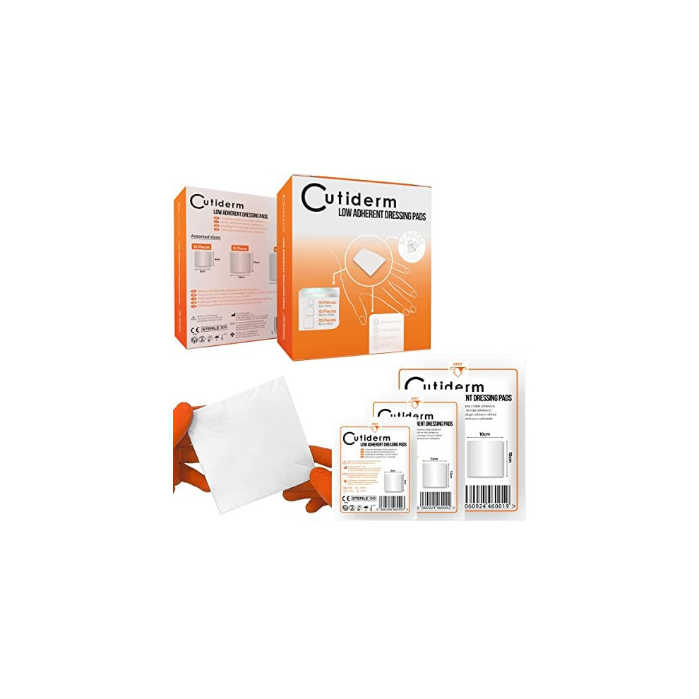 Cutiderm Assorted Low Adherent Sterile Absorbent Wound Dressing Pad - Pack Of 30