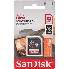 Ultra 32GB SDHC Memory Card, up to 100MB/s, Class 10, Black/Grey