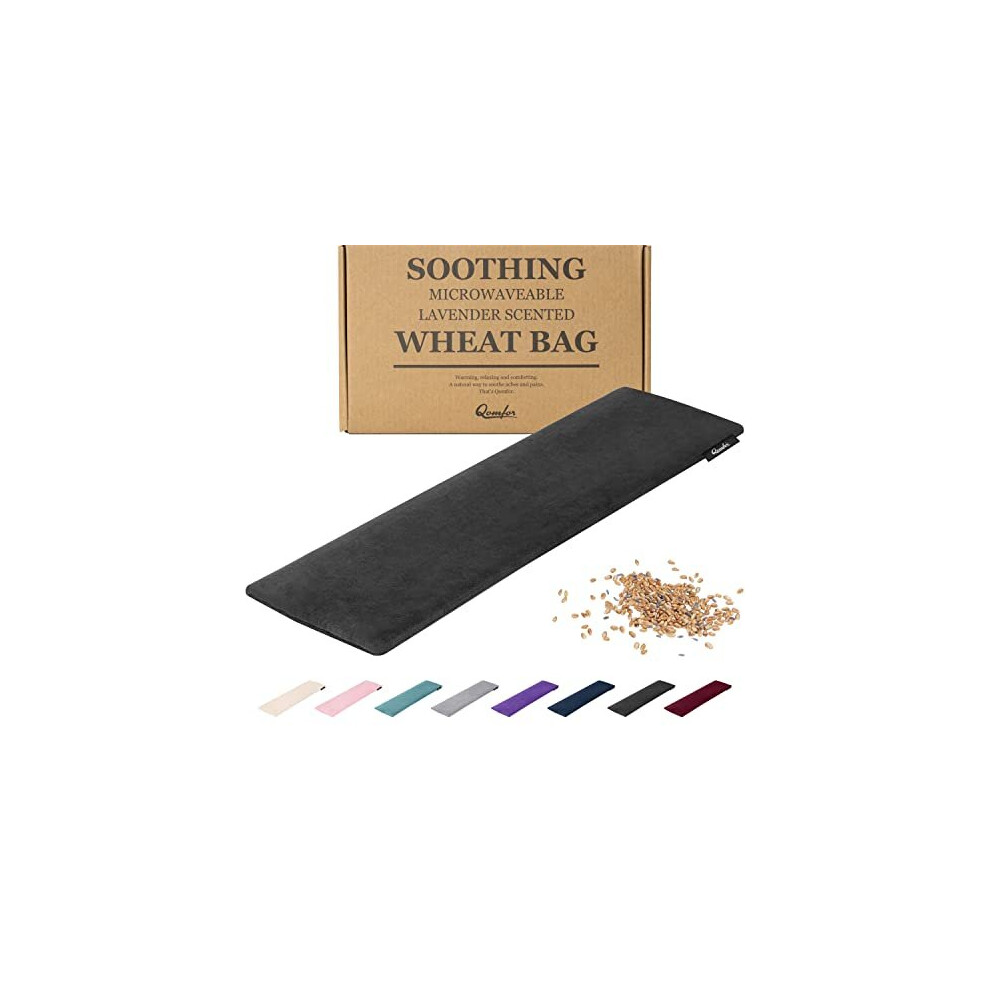Qomfor Lavender Wheat Bag Microwavable - Large Microwave Heat Pack - Wheat And Filled Heat Pad Microwavable Soft Fleece For Pain Relief, Neck And Shoulders &