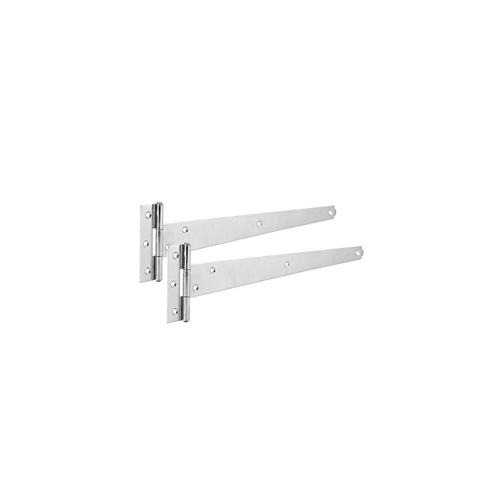 Xfort 2 Pack Zinc Plated 300 Mm T-Hinge, Metal Tee Hinges With Shiny Finish That Protect Against The Weather, Ideal For External Use As Hinges On 5060568905723