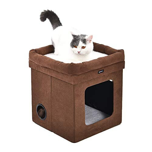 Amazon Collapsible Cat House, Brown, 38 x 38 x 43 cm