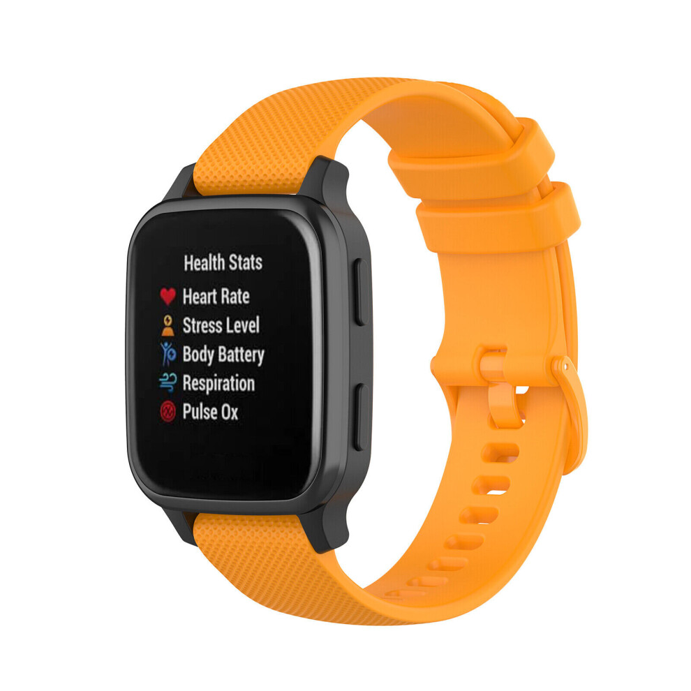 (Amber ) 20Mm Wristband Bracelet Strap Belt For Garmin Venu Sq Vivomove Forerunner Watch Yellow