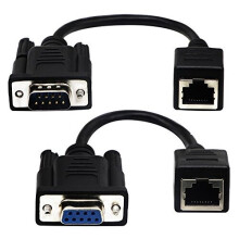 RJ45 to RS232 Cable, DB9 9-Pin Serial Port Female&Male to RJ45 Female Cat5/6 Ethernet LAN Console(18CM/7Inch) 2Pack