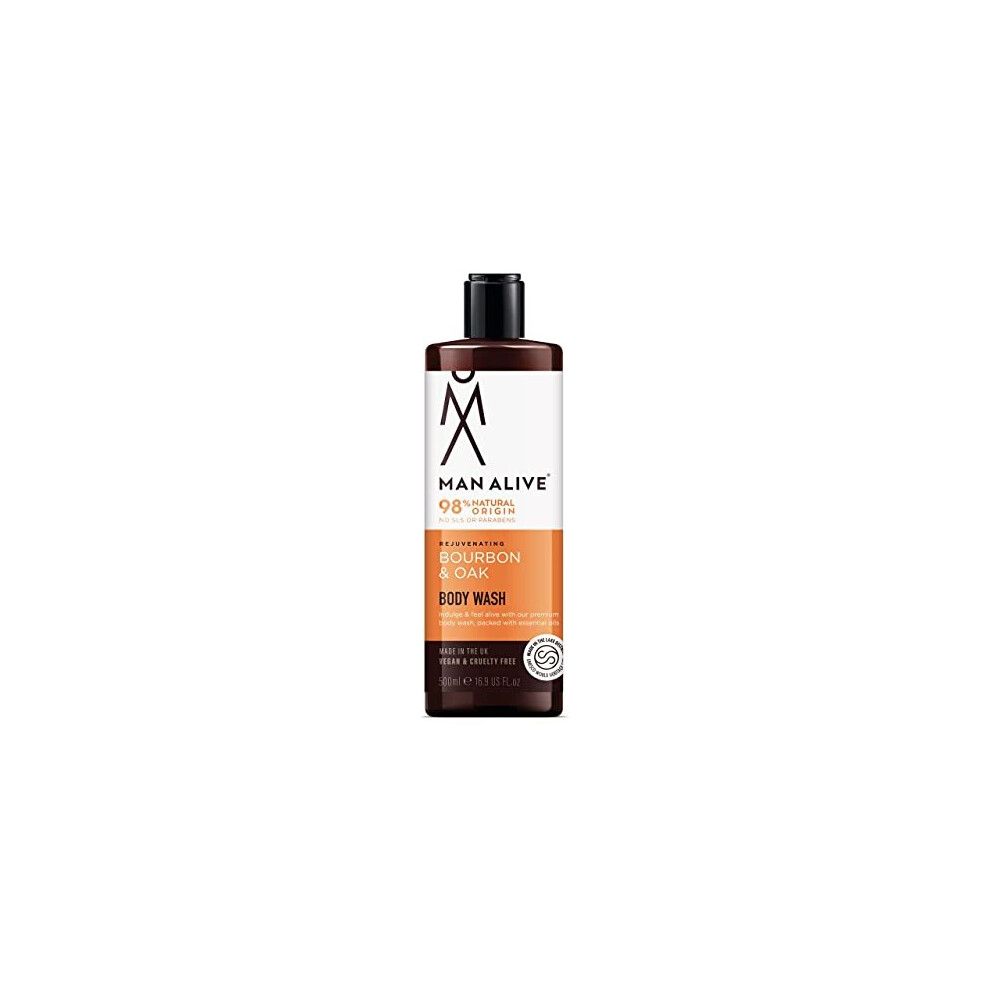 Shower Gel for men, 500ml mens body wash & face wash contains a masculine scent, Vegan, SLS Free & sulfate free formula. ideal mens grooming gifts for
