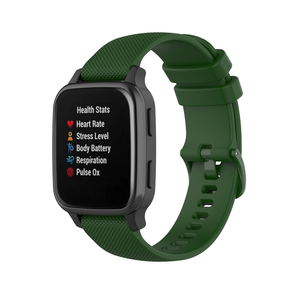 (Army Green) 20mm Wristband Bracelet Strap Belt for Garmin Venu sq Vivomove Forerunner Watch