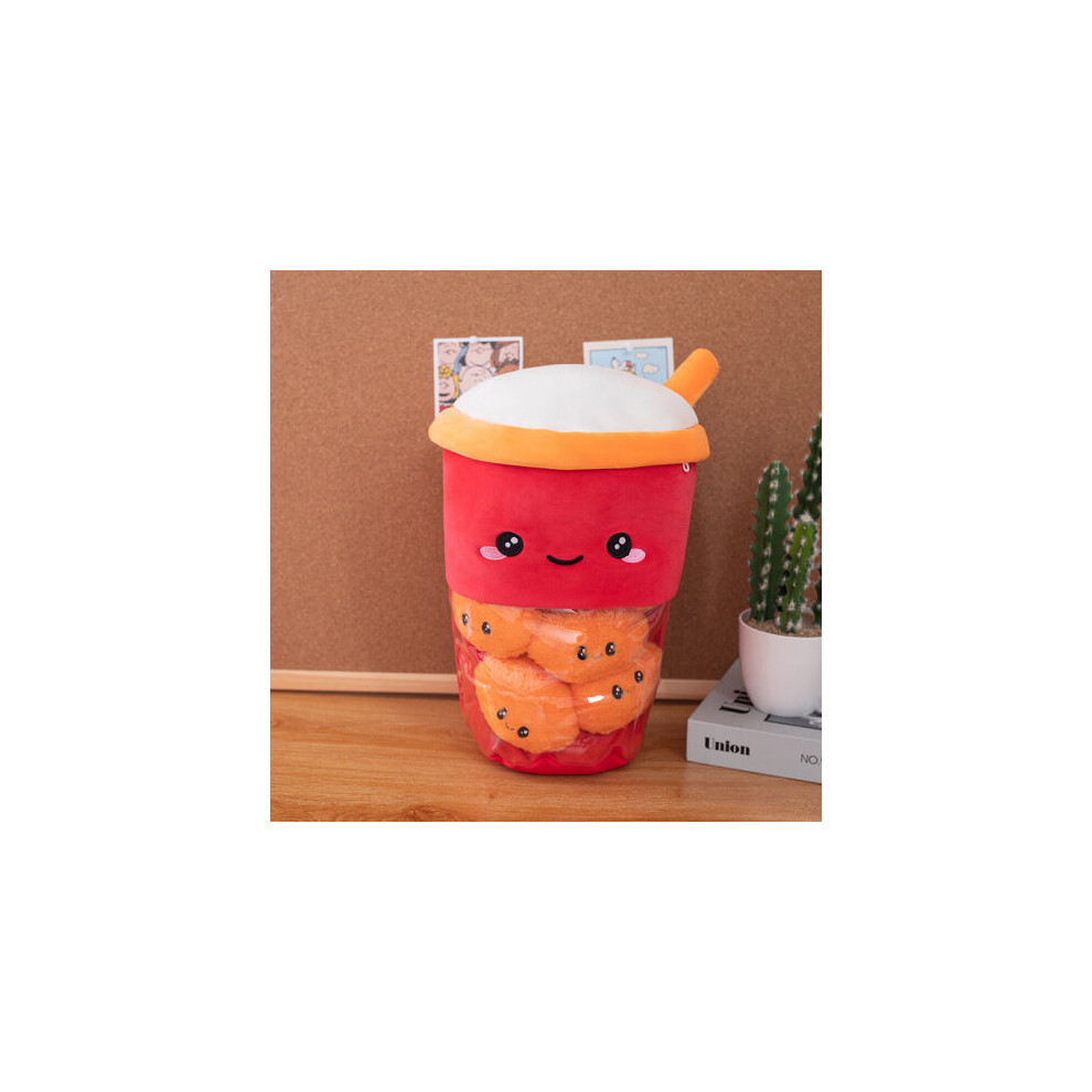 (Red) Bubble Tea Boba Cup Squishmallow Plush Toy Pillow Cushion Kids Birthday Gift