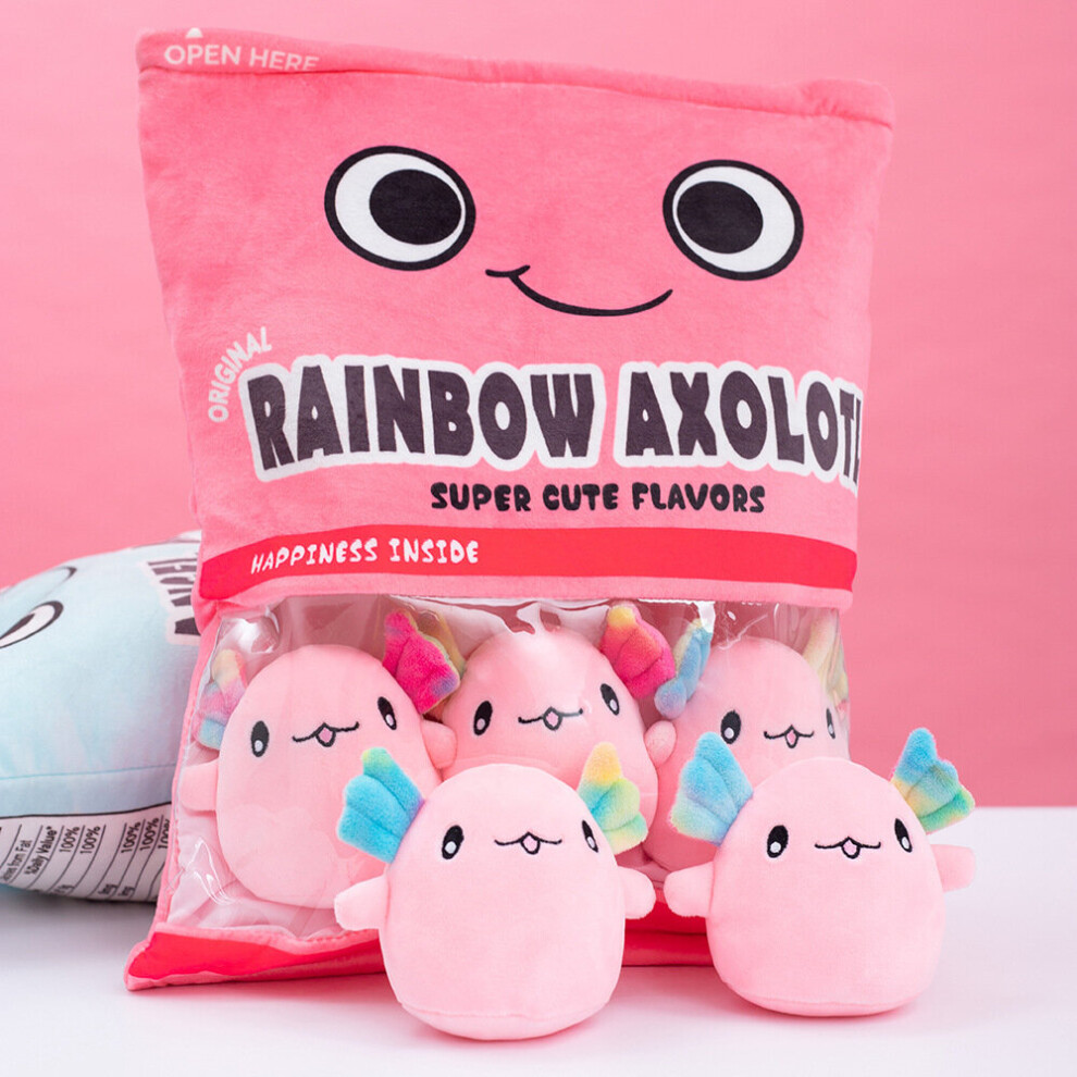 (Rainbow Powder (6 salamanders)) Bubble Tea Boba Cup Squishmallow Plush Toy Pillow Cushion Kids Birthday Gift